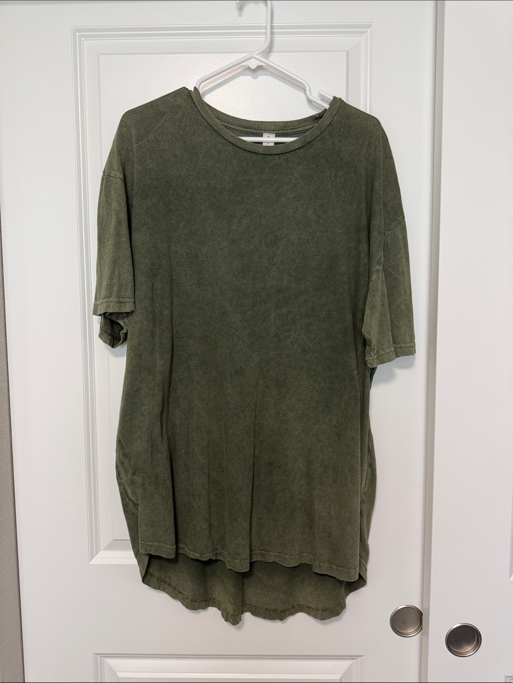 Shirt Men's Washed Olive Short Sleeve Crewneck Tee XL